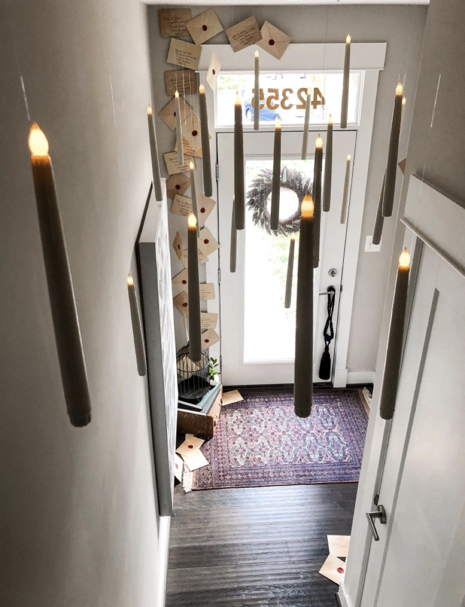 Harry Potter Halloween Foyer Decor - A Purdy Place